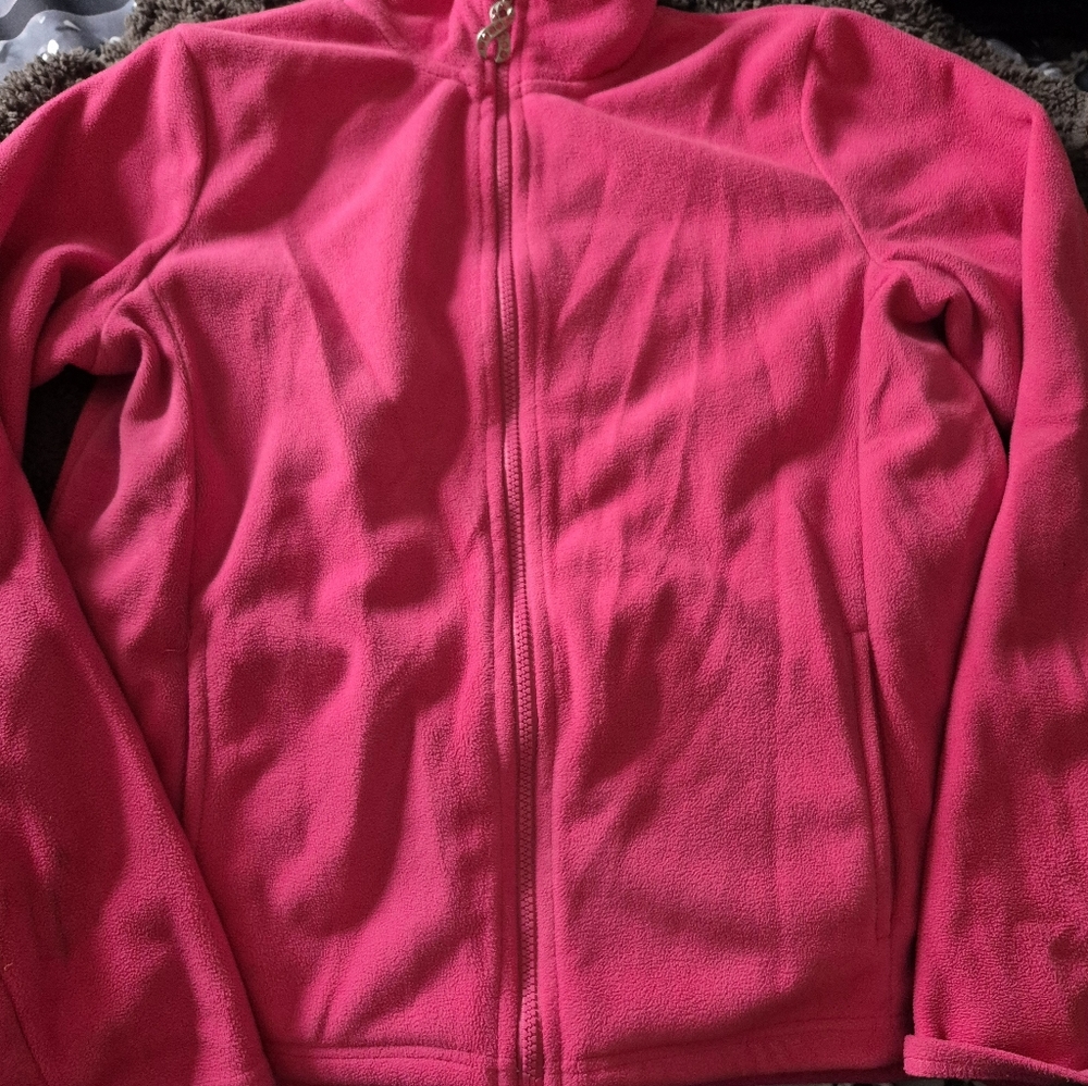 Vibrant Pink Fleece Lightweight Jacket